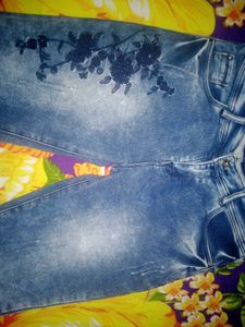 Embroidered Denim Jeans