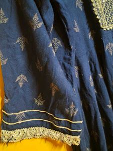 Elegant Navy Blue Embroidered Kurta
