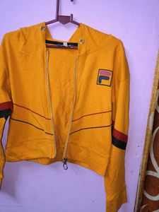 Fila Yellow Zip-Up Hoodie
