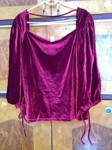 Kazo Burgundy Velvet Top 36