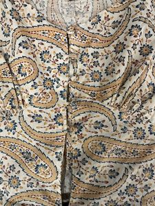 Paisley Print Puffer Sleeves Crop Top