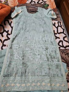 Beautidul pearl work Stiched suit salwar