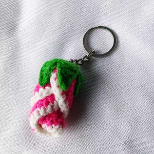 Crochet Rose Keychain