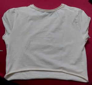 Ripped Style Graphic Crop Top