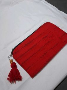 Red Patterned Pouch