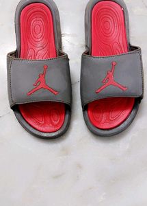 Jordan Slides - Gray &amp; Red