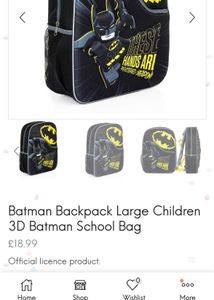 Lego x The Batman Movie 3D Officail Kids Bagpack