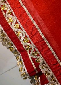 Ethnic Gown With Red Dupatta