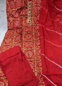 Best Fabric Red Kurta Set With Pajama And Duppat