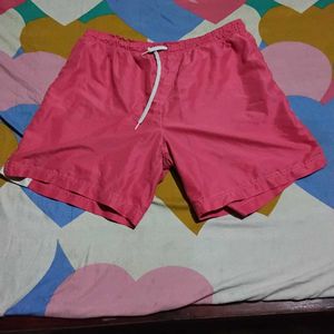 Pink And White  Shorts