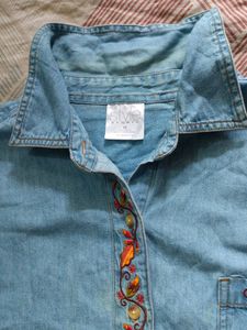 Denim Cotton Shirt - Made In Hong Kong