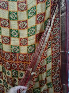 Ikkat Gold Saree