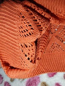 Orange Knit Cardigan
