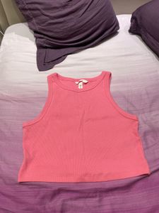Pink Ribbed Tank Top