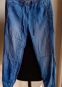 American Swan Blue Denim cuffed with draw strings