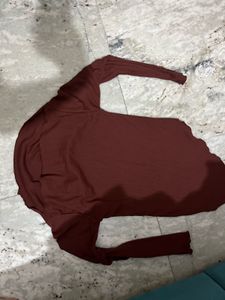Maroon Off-Shoulder Korean top