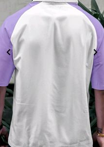 Men Colourblock Oversized Polo T-Shirt