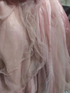Peach Organza lehnga