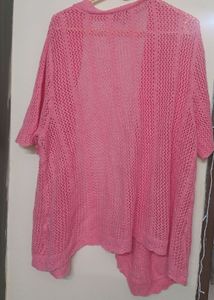 Peach Colour Crochet Shrug For Daily Wear
