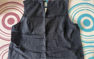 Pure Cotton Sleeveless Colorblock Top
