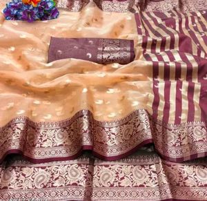 Festive Wear Peach Pink Mix Color Very Pretty Sare