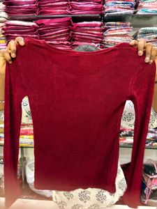 Burgundy Long Sleeve Top