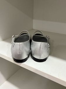 Chanel Silver Mary Jane Flats