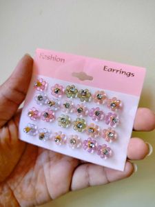 Pastel Nd Golden Earrings Studs