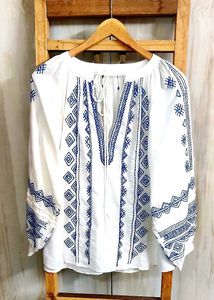 Embroidered Peasant Top