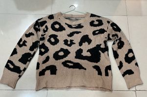 Leopard Print Knit Sweater