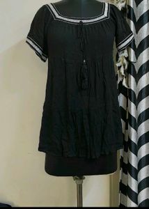 Black Embroidered Top
