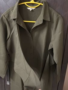 Olive Green Shirt Dress