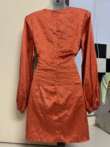 Pintrest Coral One Piece With Balloon Sleeves