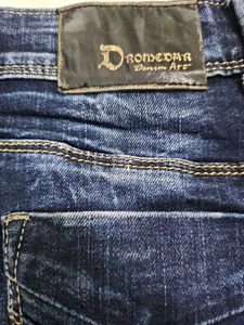 DROMEDAR Denim Art Distressed Mini Skirt