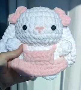 Adorable Crochet Plush Bunny with dress.