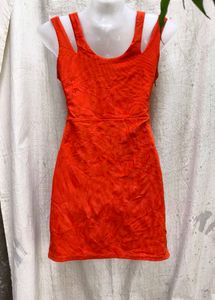 7177. Cute Orange Mini Dress