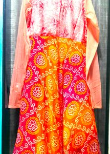 Libas Anarkali Kurta With Bandhani Print