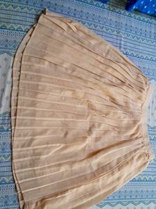 Pleated Cream Beigish Skirt