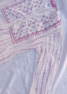 Striped Embroidered Tunic Top