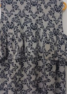 Grey Printed Offshoulder Top
