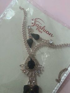 Rose Gold & Black Teardrop Statement Necklace