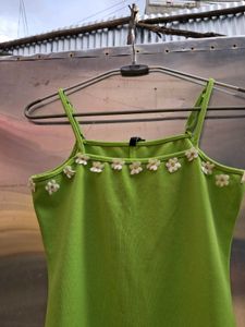 Upcycled Self Design Green Bodycon Dress