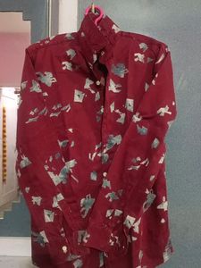 Maroon Coloured Shirt Full Sleeves