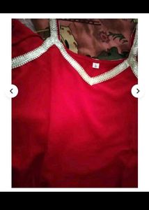 Red  Sleevless Suit