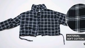 Plaid Crop Top Shirt for women (M)size