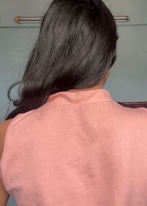 Pink Mock Neck Sleeveless Top