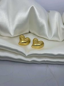 Gold Heart Stud Earrings