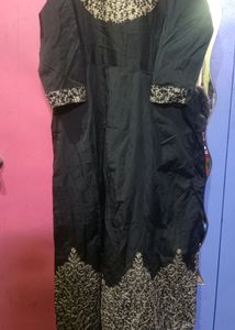Black Embroidery Frock Suit
