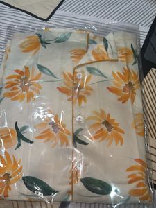 Floral Print Satin Pajama Set