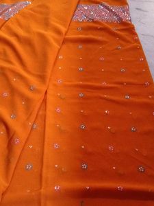 Orange Embroidered Dupatta